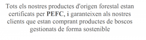 Productos PEFC